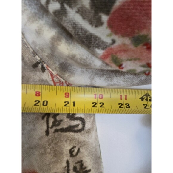 Vtg Chicos Design Jacket Womens Button Denim Shirt All Over Floral Asian Sequin - Picture 7 of 8